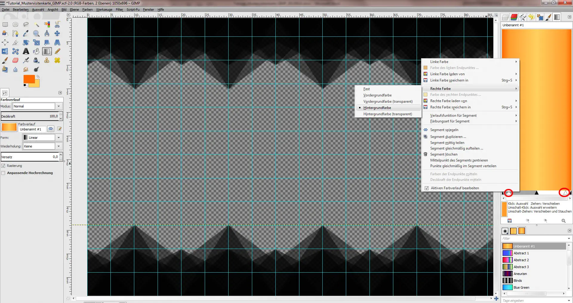 GIMP Tutorial für Visitenkarte Step 9