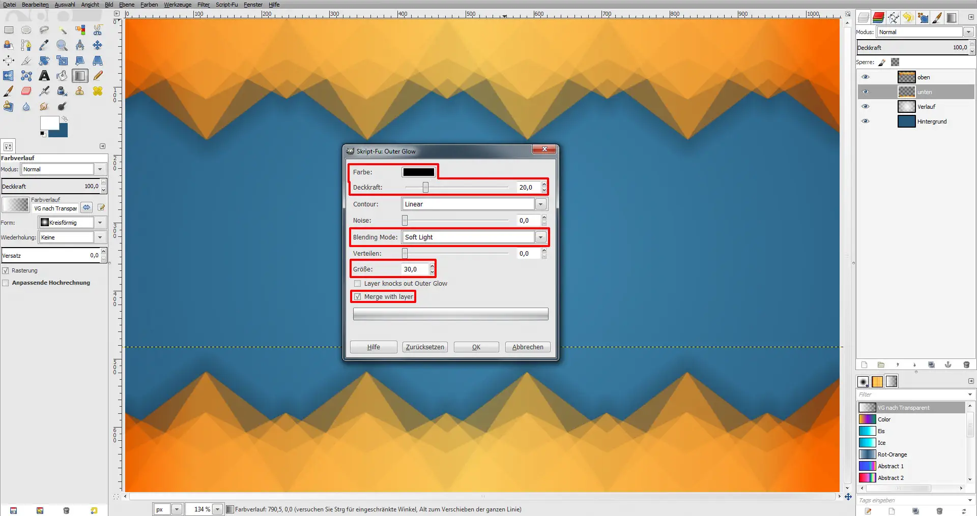 GIMP Tutorial für Visitenkarte Step 13 GIMP Tutorial für Visitenkarte Step 13
